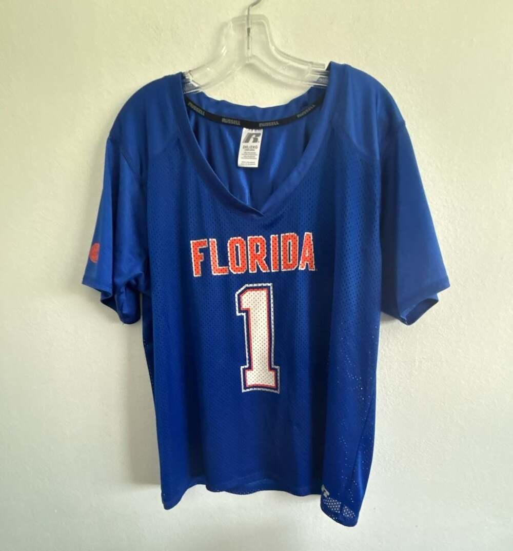 Russell Athletic Florida Gators Boys #1 Mesh Jersey Blue Size 2XL